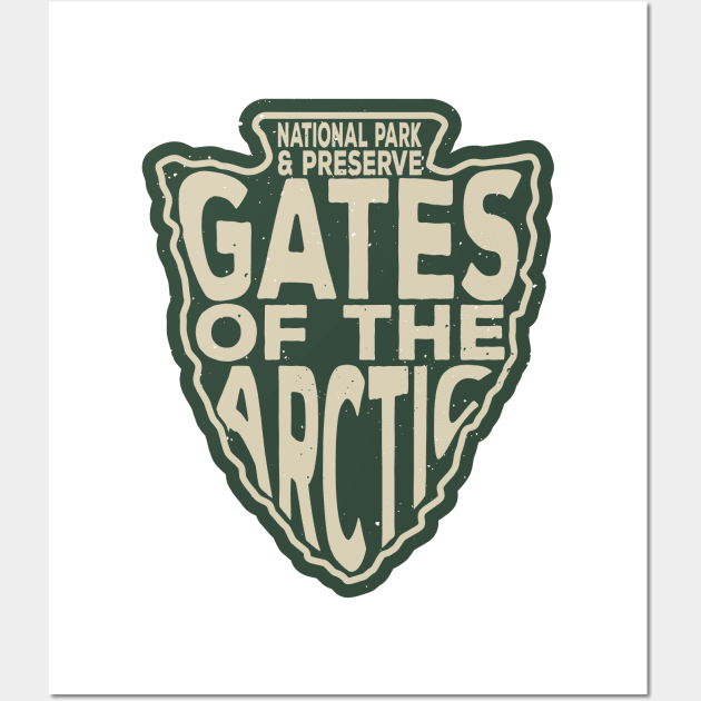 Gates of the Arctic National Park & Preserve name arrowhead Wall Art by nylebuss